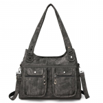 Naiste pehmest nahast &otilde;lakott keskealistele emadele m&otilde;eldud kott suure mahutavusega kandekott ristiketi jaoks must