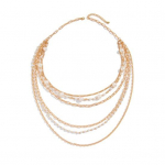 Daami kaelakee Mitmekihiline faux Pearl Decor &otilde;&otilde;neskett reguleeritava pikkusega individuaalses stiilis klubi pidu kaelaehted kuldne