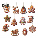 Piparkoogi ripats puidust j&otilde;uluehteis J&otilde;uluvana Piparkoogimeeste rippkaunistus j&otilde;ulupuu mantel 12pcs