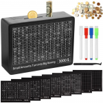 T&auml;iskasvanute hoiup&otilde;rsas loendur Vaba summa Eesm&auml;rk numbrite kleebistega Puidust rahakassa sularaha ja m&uuml;ntide jaoks Ideaalne raha s&auml;&auml;stmise lahendus