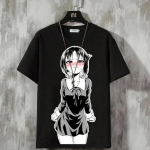 Anime meeste T-s&auml;rgid, seksika iluga 3D-prinditud T-s&auml;rgid, Harajuku t-s&auml;rgid, l&uuml;hikeste varrukatega t-s&auml;rgid, vabaaja ja lahtised &uuml;lisuured meeste Y2k r&otilde;ivad, topid S