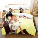 Anime Aria the Scarlet Ammo Hidan no Aria Voodipesu Komplekt Tekikott Voodikomplekt Tekikate Padjap&uuml;&uuml;r Tekk Kuningas Kuninganna Suurus 70x133cm 2pcs beige