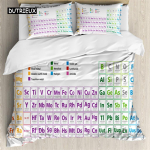 Perioodiline elementide tabel Tekikate Teadusliku voodipesukomplekt Mikrofiiberkeemia armastajate &otilde;ppepilt lastele Teismelistele T&auml;iskasvanute Sisustus EU single(135x200cm)