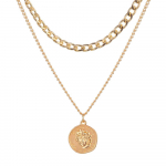 Bohemian Lady Temperament Elegantne Lahe Isiksus Retro Hip Hop Portree Liialdatud paks kett mitmekihiline kaelakee kuld