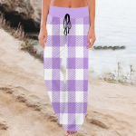 Naiste mugavad pidžaamap&uuml;ksid, ruudulise mustriga pingutusn&ouml;&ouml;riga laiad p&uuml;ksid L sinine