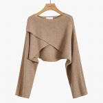 Cropped Cross Ebaregulaarne t&auml;navar&otilde;ivastega kampsun Naiste kampsun s&uuml;gistalv kootud Y2K topid pikkade varrukatega pulloverid kampsun 22933 One Size khaki