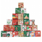 24pcs DIY Christmas Advent Calendar Boxes for 24 Days Kraft Paper Advent Countdown Number gift Boxes for New Year Navidad decor 7x7x7cm