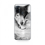 Coque Oppo A32 Le loup et la louve Animal noir et blonc Maniacase