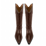 Krazing Pot Lehm Nahast S&uuml;gis Talve Kingad Paksude K&otilde;rgete Kontsadega Suur Suurus 34-suurus 46 L&auml;&auml;ne Saapad Naistele Hoidke Soojas Keskk&otilde;rged Saapad 39 pruun