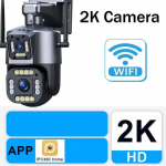 16MP 8K IP 20X Zoom V&auml;litingimuste Juhtmevaba Turvakaamera 4K Nelja Objektiiviga PTZ Kaamera Nutika Kodu CCTV Wifi J&auml;relevalvekaamerad 2K Camera No Card