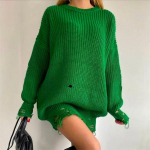 Moodne Seksikas Kampsun Topp Naiste Y2K Daamide &Uuml;legabariidiline Kootud Kampsun Vabaaja &Uuml;mmarguse Kaelusega Pikkade Varrukatega Pullover Topp Pidu S roheline