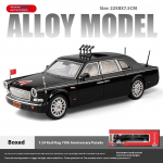 1/24 HONGQI L5 Sulamist Limusiin Luxy Auto Valatud Mudel 70. Aastap&auml;eva Paraadis&otilde;iduk Kogumis N&auml;ituse Kaunistus Kingitus Poistele Laste M&auml;nguasi must