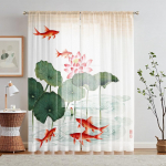 2 t&uuml;kki HD digitaalne Hiina lootus Feng Shui &otilde;nnekarp tr&uuml;kitud aknasirm kodu kaunistamise stiil kaunistamine elutuba magamistuba W52H63inchW132H160cm