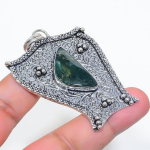 Nephrite Handmade 925 Sterling Silver Jewelry Pendant 2.52 t5r52