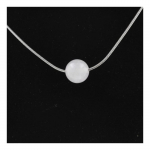 Pierres et Min&eacute;raux. Collier 1 perle Quartz rose 8 mm Chaine en acier inoxydable.