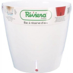 Pot de fleur rond Eva New en plastique - RIVIERA - &Oslash; 31 cm - 14,5 L - Blanc