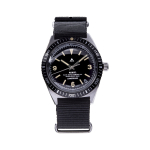 NAVAL WATCH Tootja Black NATO Strap LOWERCASE:FRXB002 sihverplaat/kvarts must