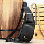 Vintage Ehtne Nahast Rinnakott Meestele Esmaklassiline Vabaaja Meeste &Uuml;he &Otilde;la Crossbody Kott &Uuml;lemise Kihi Veisenahast Poolkuu Rinnakott must