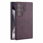 Premium nahast telefoni&uuml;mbris Samsung Galaxy S25 Ultra S24 S23 jaoks, veisenahast retro premium nahast Samsungi telefoni kate Galaxy S25 lilla