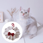 Cat Lace Bib Collar Pet Bandana Adjustable Dress up Holiday Costume Handmade Dog Cats Scarf
