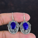 Lapis Lazuli k&otilde;rvar&otilde;ngad Looduslik v&auml;&auml;riskiviehe K&auml;sitsi valmistatud k&otilde;rvar&otilde;ngad 925 Sterlingh&otilde;be k&otilde;rvar&otilde;ngas Vintage k&otilde;rvar&otilde;ngas Pulmakingitused Uhiuus ehe