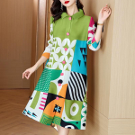 Miyake 2024 Elegantne kevadine plisseerkleit naistele Plus Size