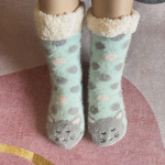 Adult Lambskin Non-Slip Indoor Socks - Thickened Imitation Mink Velvet for Autumn/Winter One Size hall v&auml;rv