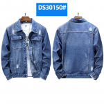 Men's Ripped Jacket Windproof Jacket Washed Denim Jacket Plus Size Denim Jacket 3XL