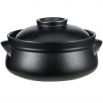 Must kivin&otilde;ust Korea trumlikujuline kastrul: K&otilde;rge temperatuurikindel keraamiline hautamispott majapidamis- ja &auml;riliseks kasutuseks 7 inches - 1.0 L (1-2 people) must
