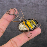 Bumble Bee Jasper Handmade Copper Wire Wrap Jewelry Pendant 2.84 q1s24