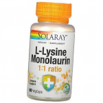 L&uuml;siin ja Monolauriin, L-Lysine Monolaurin, Solaray 60kaps (27411005) 60vcaps
