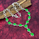 Rohelisest vasest t&uuml;rkiissinine kaelakee, 925 Sterling h&otilde;bedased v&auml;&auml;riskivide ehted, k&auml;sitsi valmistatud kaelakee, h&auml;mmastavad ehted, kingitus talle Adjustable With 18 Inches