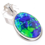 Blue Triplet Opal Handmade 925 Sterling Silver Jewelry Pendant 2.09 o5i84