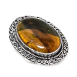 Tiger Eye Handmade 925 Sterling Silver Jewelry Ring Size 10 u3z15