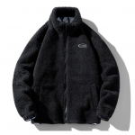 Meeste kunstlik &scaron;erpajope s&uuml;gistalvine paks soe kaelus t&otilde;mblukuga tasku pikad varrukad vabaaja vaba sobivusega &uuml;hev&auml;rviline meeste vabaaja mantel 3XL must