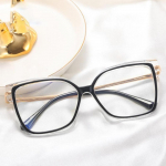 Stiilsed prillid miinus l&uuml;hin&auml;gelikkus Prillid Naised Leopard &Uuml;lem&otilde;&otilde;dulised Ruudukujulised Prilliraamid Metall Arvuti Sinise Valguse Vastased Prillid 0~-6. myopia-450