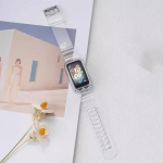 Silikoonrihm + &uuml;mbris Huawei rihma 9 8 jaoks l&auml;bipaistva kellarihma asendusk&auml;ev&otilde;ru jaoks Honor rihmale 7 6 kaitse&uuml;mbrise tarvikud For Huawei band 6 punane