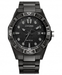 CITIZEN Eco-Drive Brycen Must sihverplaadiga Roostevabast terasest Meeste k&auml;ekell AW1855-52E must