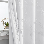 1 TK NAPEARL 80% valgust blokeerivad moekad ja minimalistlikud h&otilde;beda- ja marmorimustriga kardinad elutoa, magamistoa, r&otilde;du akna jaoks, kodudekoor W150cm x L200cm valge