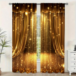 2 tk, Aknakardinad Luksuslik Kuldne Teatri Lava Mitmek&uuml;lgne Kangas, Ilma Elektrita Suvepeo Kaunistused Kasutamiseks Hotellis 29x65in(75x166cm)