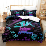 Anime Arcane Voodipesukomplekt JinX 3D-tr&uuml;kiga Tekikottikomplekt 1-2 padjapuuriga &Uuml;heinimese King Size M&auml;ng Arcane Lastele T&auml;iskasvanute Magamistuppa Eusingle135x200cm black