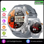 2025 Uus Nutikell Mees 1000mAh Pikk Ooteaeg V&auml;listingimustes Nutikell Mehed LED Taskulamp Veekindel S&uuml;dame L&ouml;&ouml;gisagedus Sport BT K&otilde;ne Nutikellad Silicone h&otilde;be