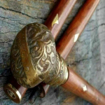 Antiikstiilis Viktoriaanlik Vanaaegne Disainer Messingist K&auml;epidemega Kepp Puidust Jalutuskepp M aero