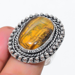 Natural Tiger Eye Gemstone 925 Sterling Silver Jewelry Ring Size 10 a8t55