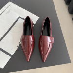 2024 Uued Naiste Ballerina Kingad Terava Ninaga Mokassiinid Slip-on Vabaaja Mokassiinid Kingad Kevad S&uuml;gis &Uuml;hev&auml;rvilised Paksude Madalate Kontsadega Mokassiinid 39 punane
