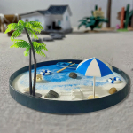 Mini aiam&auml;nguv&auml;ljaku liivakasti komplekt Puhkuse saare teema Liivakasti kujukesed DIY k&auml;sit&ouml;&ouml; Rand kaunistus elutuppa