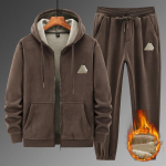 Meeste talvine Korea moodne spordi&uuml;likond, tuulekindel soe kapuuts, villane fitness-spordiriided M kohv
