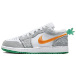 Air Jordan 1 Low GS Rabbit Laste tossud Hall Light-Smoke-Grey Oranž DZ6333-083 36.5