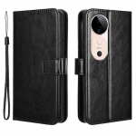 For vivo S19 5G Leather Phone Case Wallet Crazy Horse Texture Gold