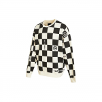 Vans S&uuml;gis/Talv 22 Kontrastne Ruuduline Tr&uuml;kiga &Uuml;mmarguse Kaelusega Dressipluus Meeste Dressipluus Must Valge VN0A5H7GY7C S